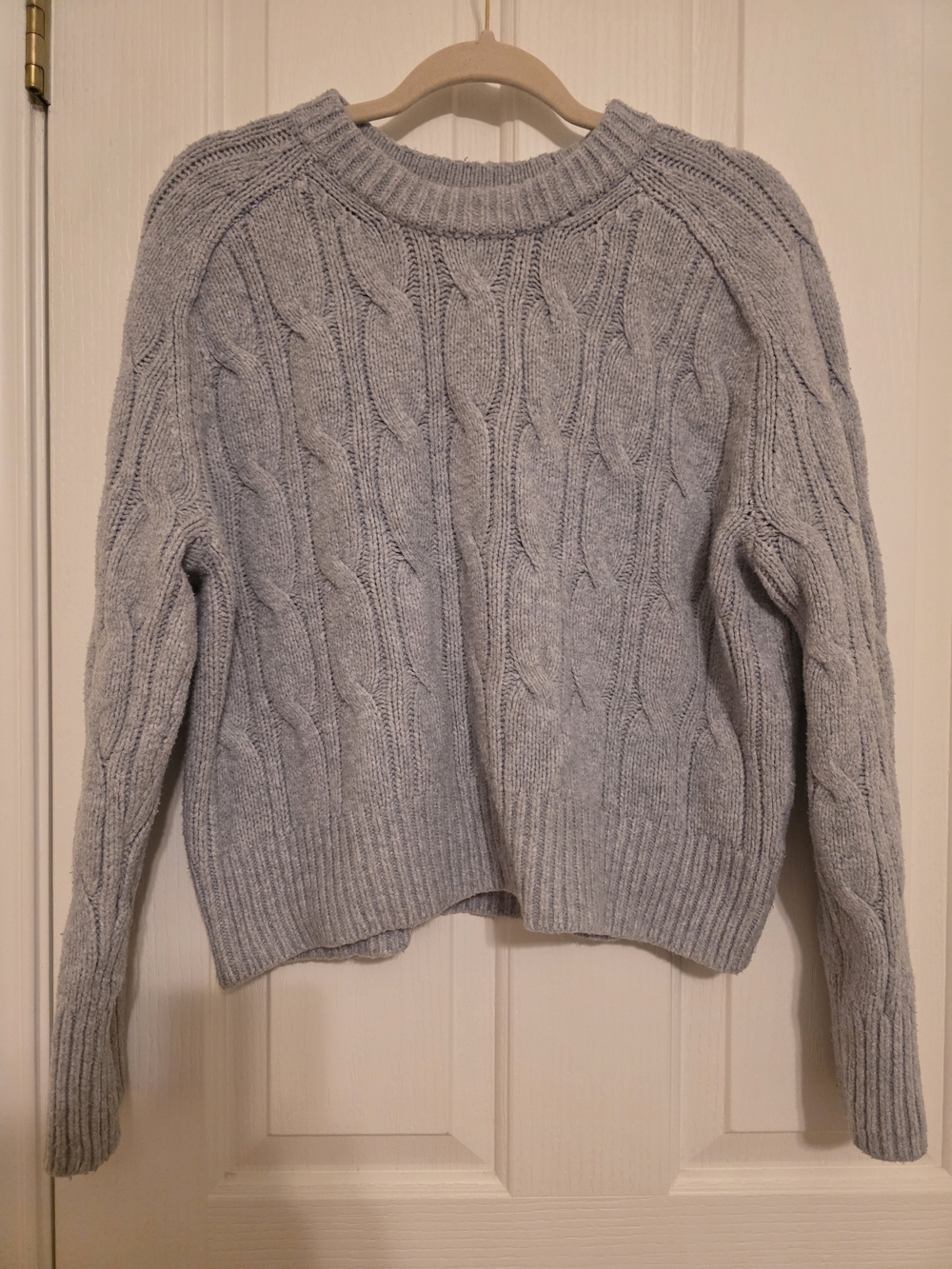 Abercrombie & Fitch Gray Textural Stitch Cable Knit Crewneck Sweater Size S
